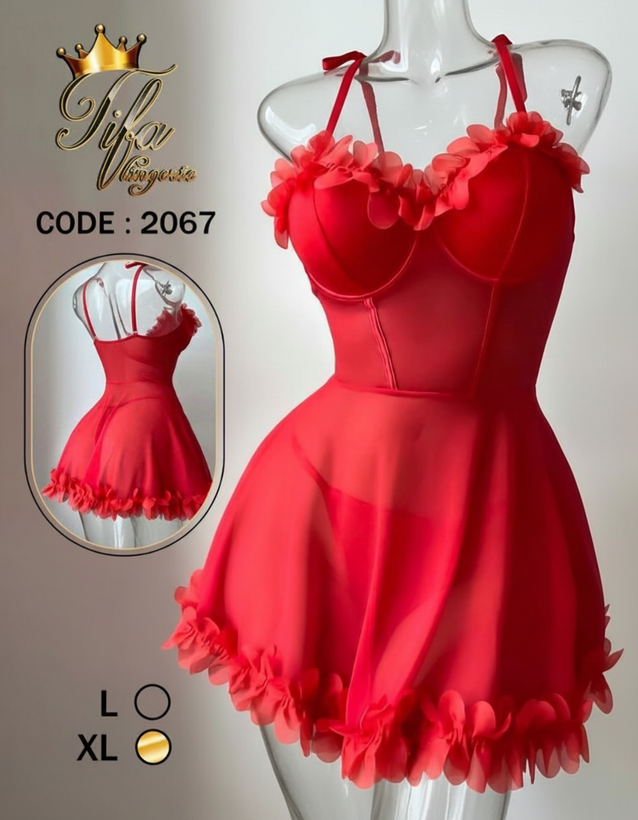 لباس خواب زنانه شیک و رومانتیک کد 2067 R