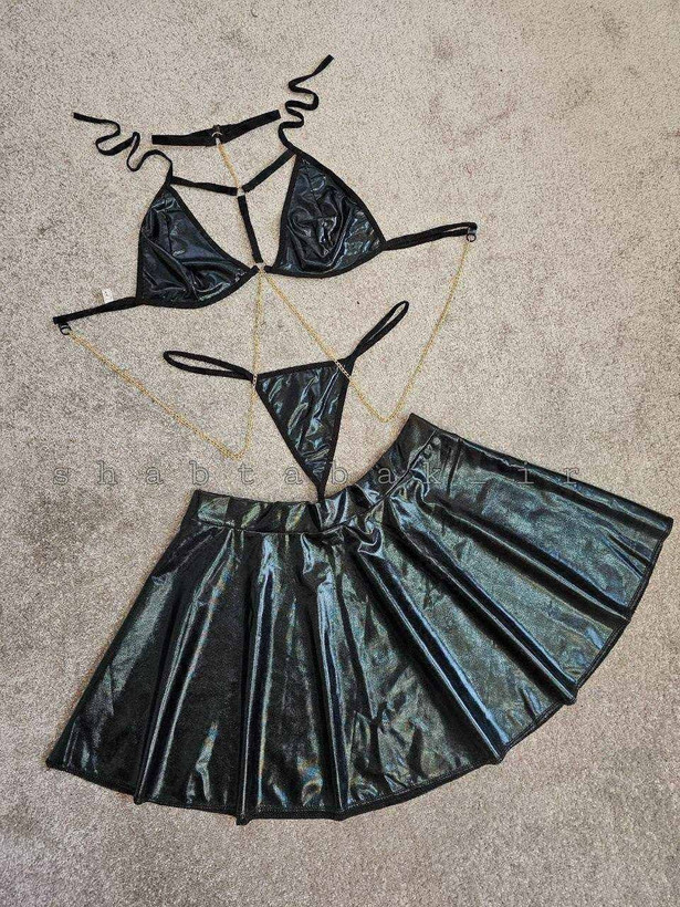 ست لاتکس زنجیری زنانه مدل 7019 شیک