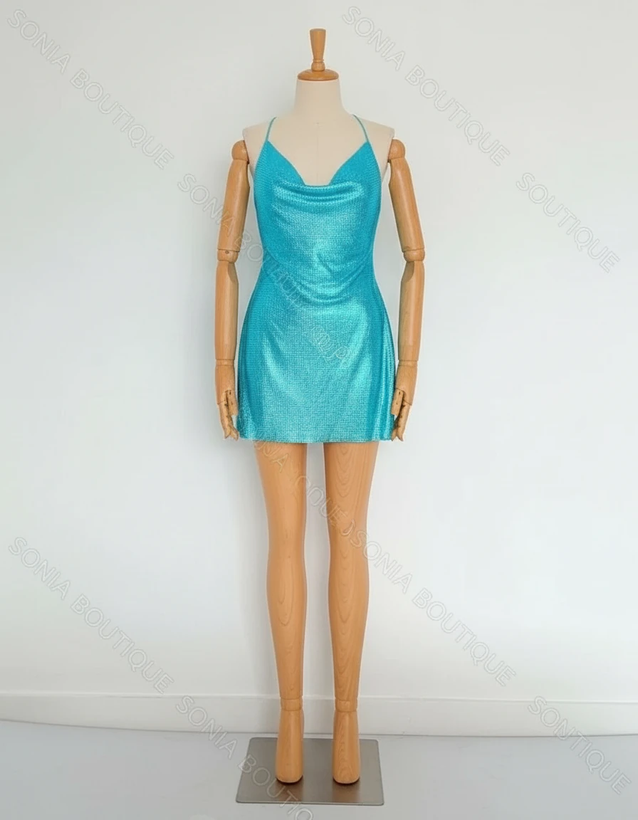 سرهمی فانتزی دیسکوی آبی کد 441 R