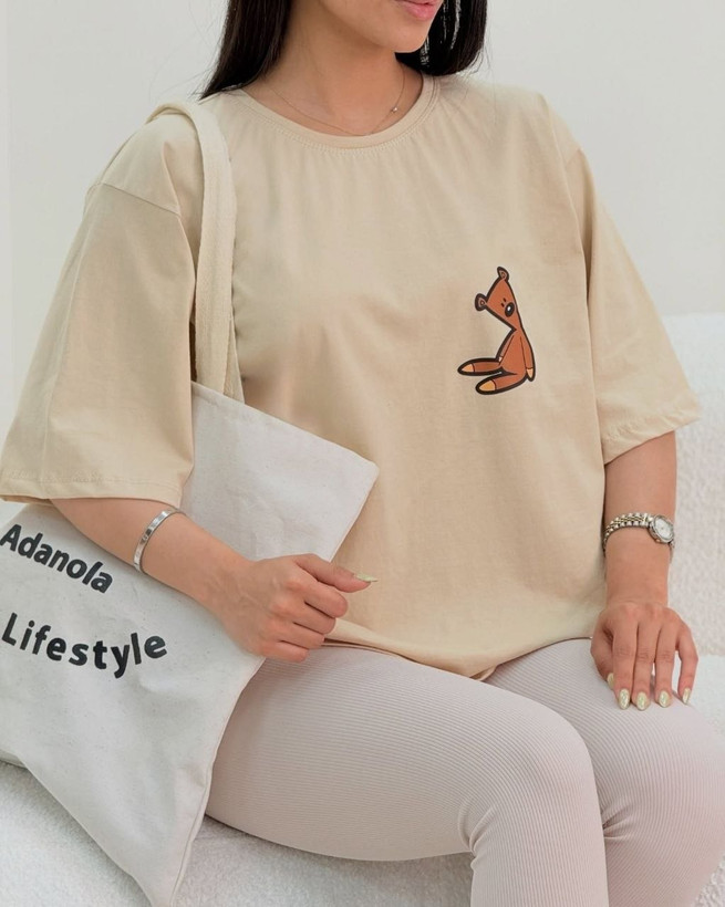 تیشرت باکسی چاپی کد 80307
