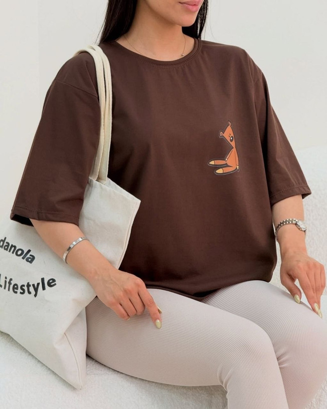 تیشرت باکسی چاپی کد 80307