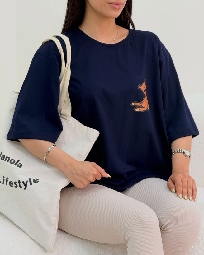 تیشرت باکسی چاپی کد 80307