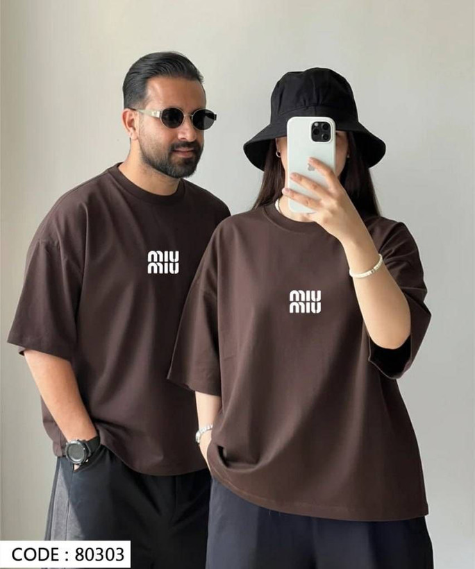 تیشرت باکسی چاپی طرح miu miu کد 80303