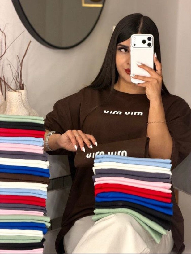 تیشرت باکسی چاپی طرح miu miu کد 80303