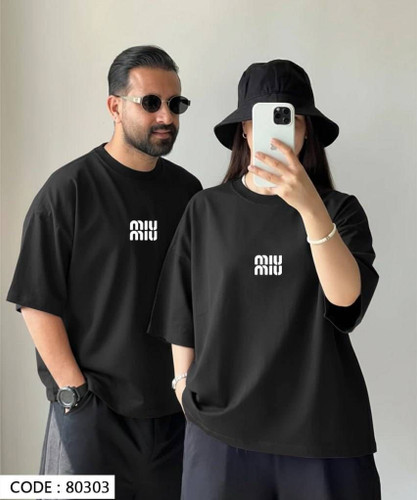 تیشرت باکسی چاپی طرح miu miu کد 80315