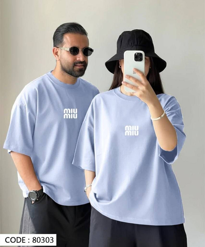 تیشرت باکسی چاپی طرح miu miu کد 80303
