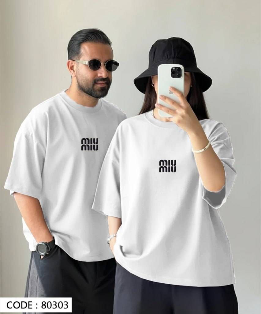 تیشرت باکسی چاپی طرح miu miu کد 80315