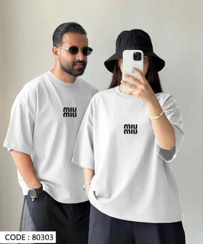 تیشرت باکسی چاپی طرح miu miu کد 80315