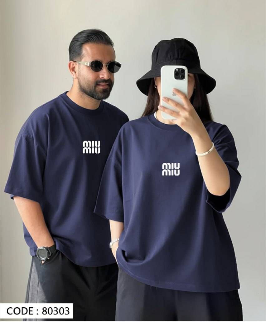 تیشرت باکسی چاپی طرح miu miu کد 80315