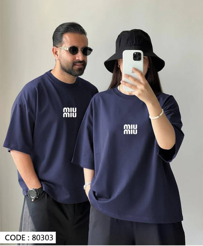 تیشرت باکسی چاپی طرح miu miu کد 80303