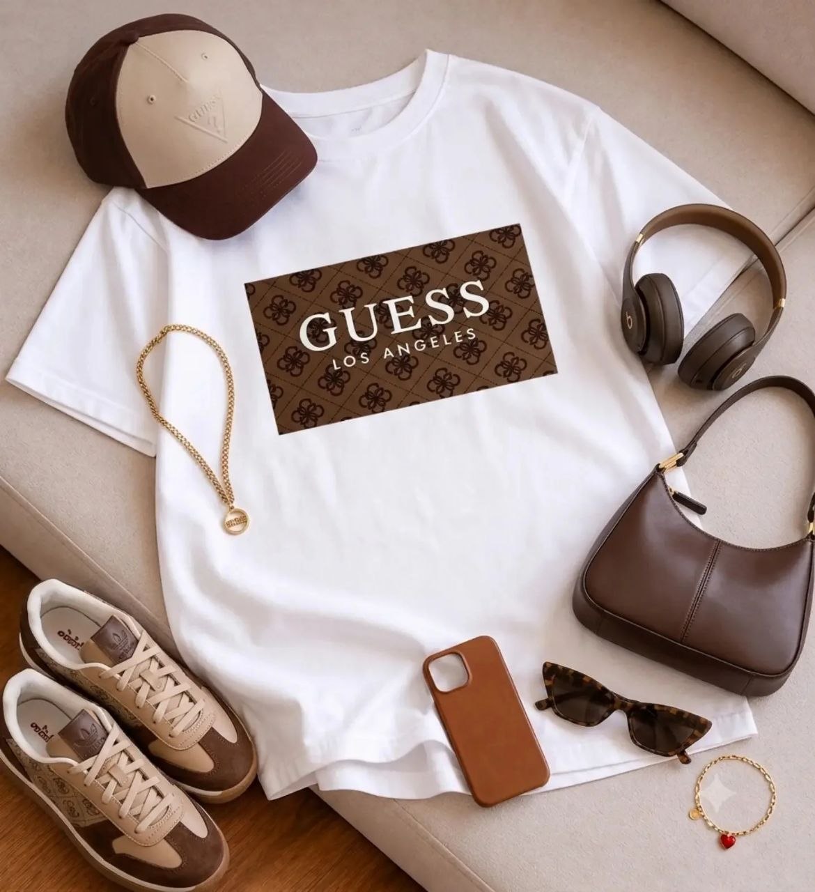 تیشرت باکسی چاپی طرح گوچی guess