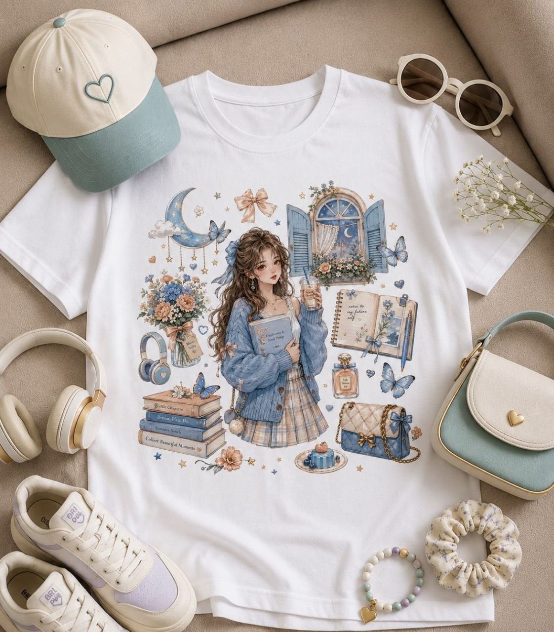 تیشرت باکسی چاپی طرح پرنسسی