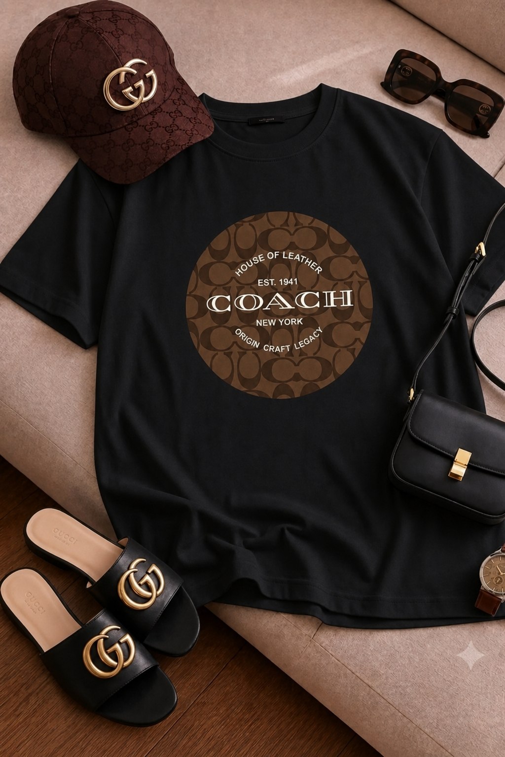 تیشرت باکسی طرح coach کد  1941