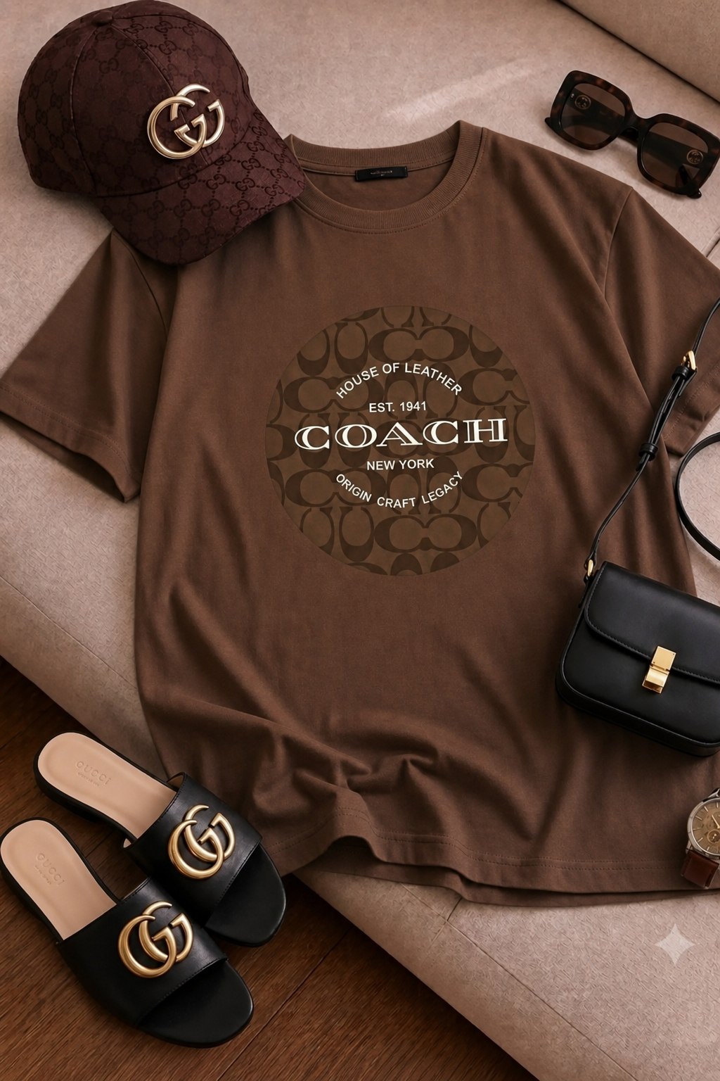 تیشرت باکسی طرح coach کد  1941