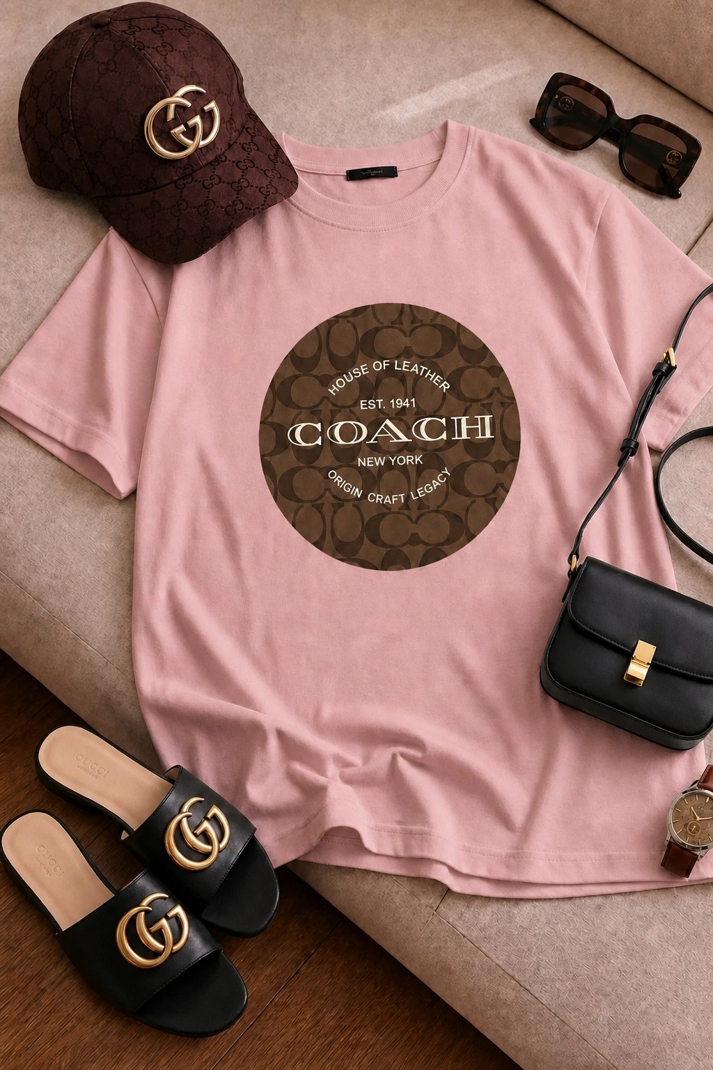 تیشرت باکسی طرح coach کد  1941