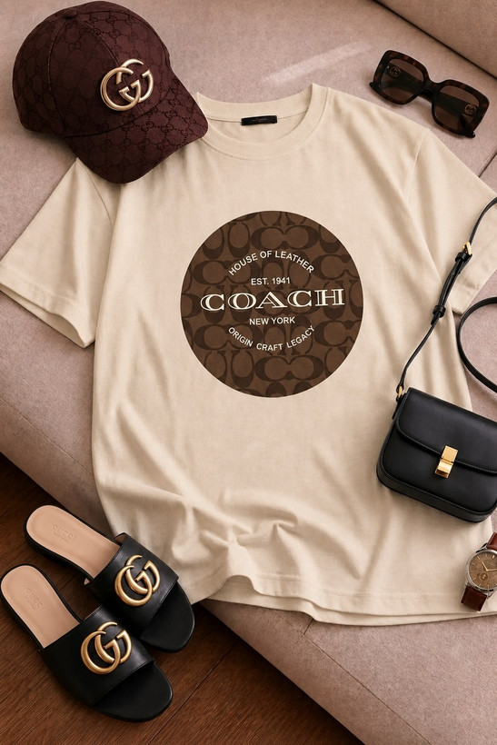 تیشرت باکسی طرح coach کد 1941