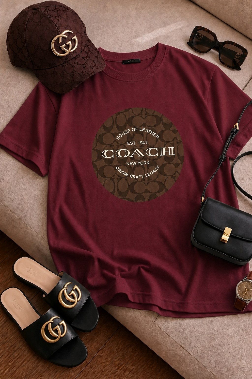 تیشرت باکسی طرح coach کد  1941