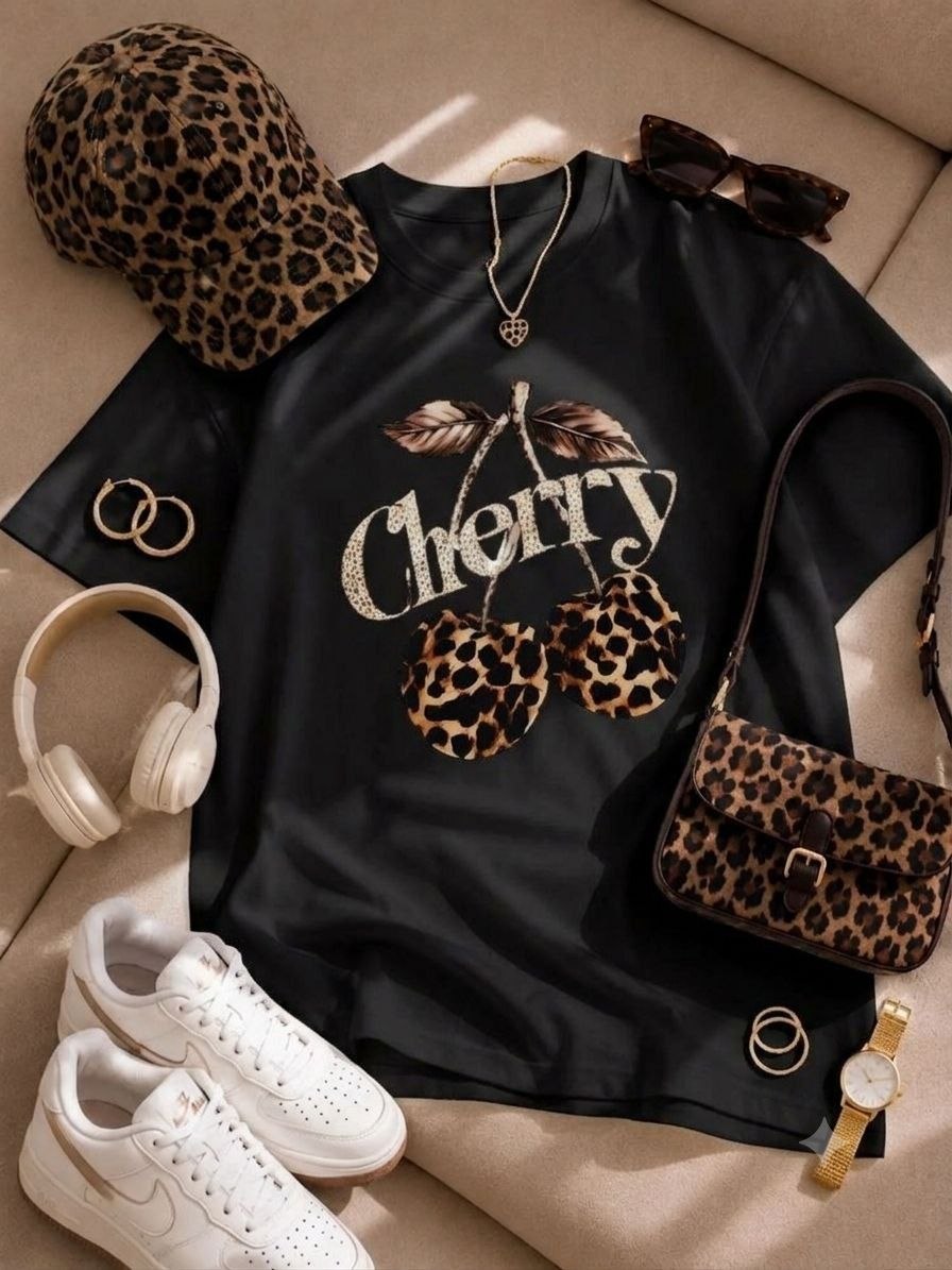 تیشرت باکسی چاپی طرح gherry