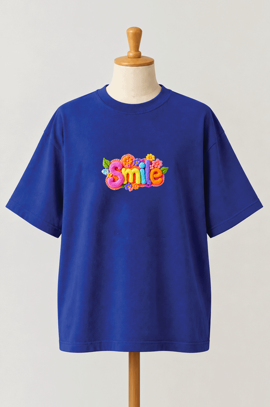 تیشرت باکسی کد 420 طرح smileمحصول سونیا 12 رنگ