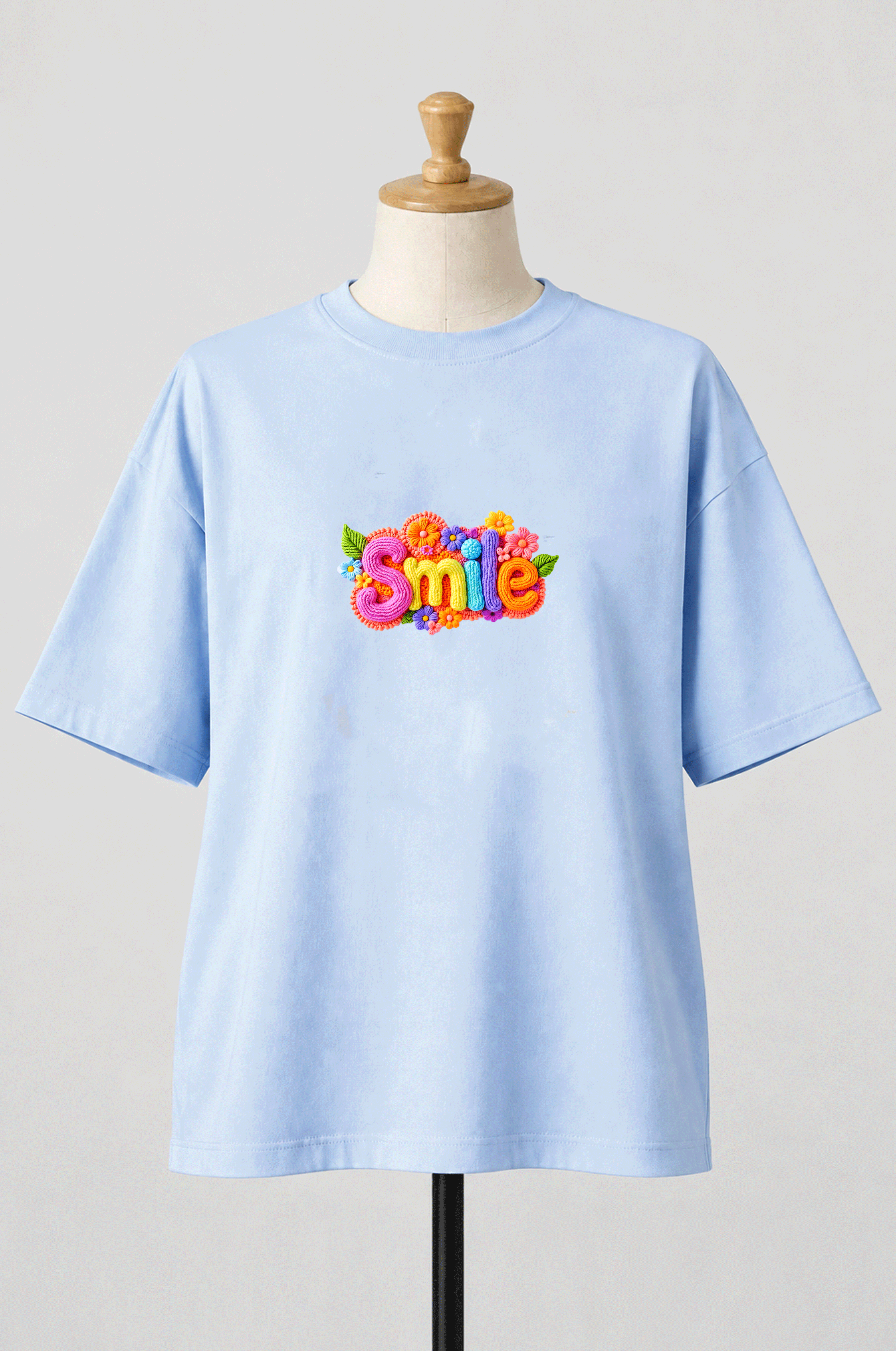 تیشرت باکسی  کد 420 طرح smileمحصول سونیا 12 رنگ