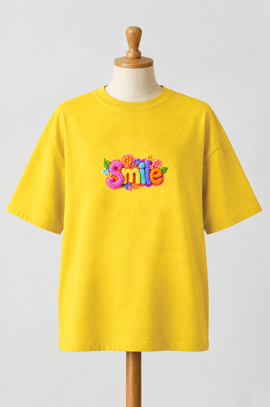 تیشرت باکسی کد 420 طرح smileمحصول سونیا 12 رنگ