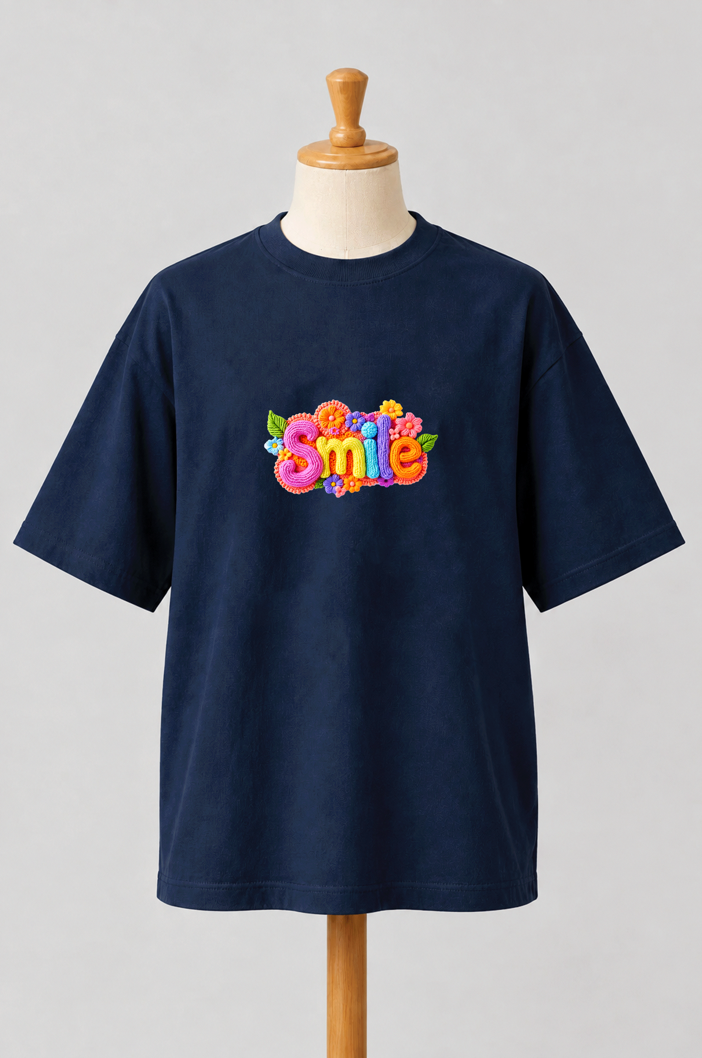 تیشرت باکسی کد 420 طرح smileمحصول سونیا 12 رنگ