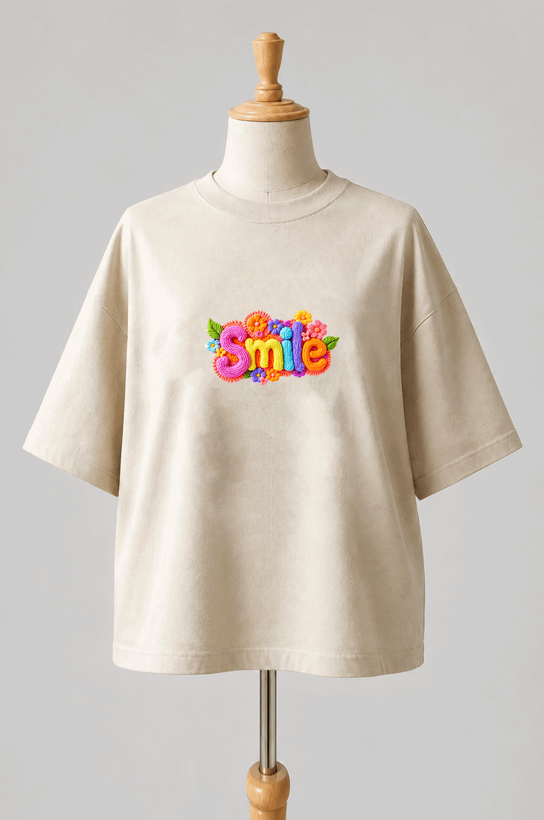 تیشرت باکسی کد 420 طرح smileمحصول سونیا 12 رنگ