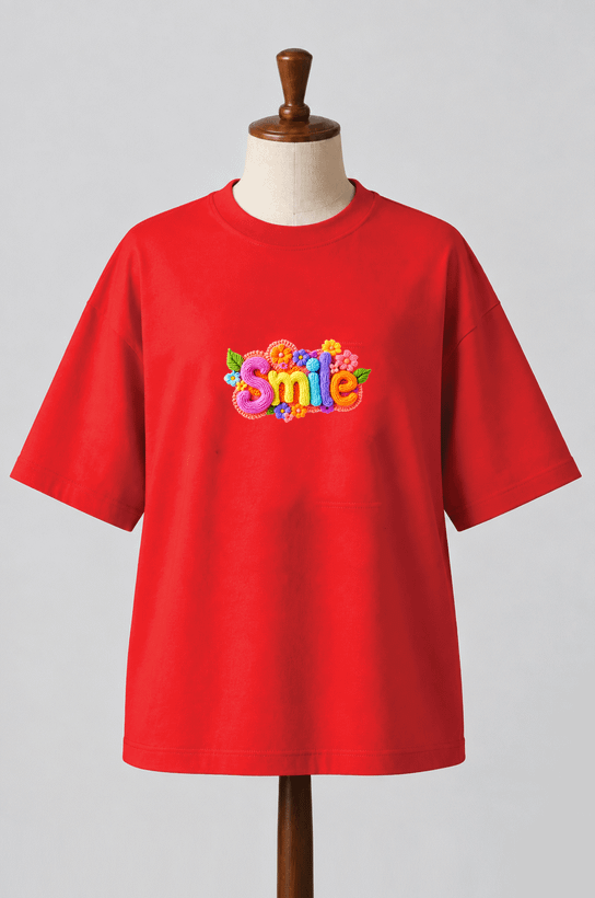 تیشرت باکسی کد 420 طرح smileمحصول سونیا 12 رنگ