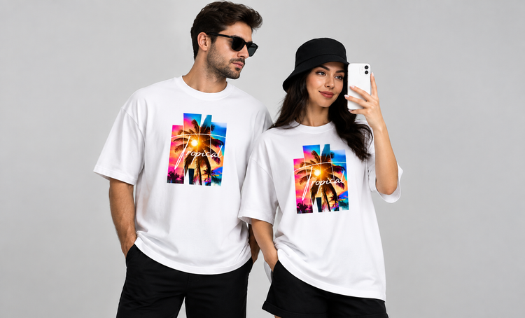 تیشرت باکسی کد 402طرح غروب محصول سونیا 12 رنگ