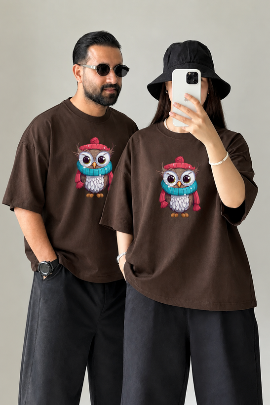 تیشرت باکسی کد 430 طرح جغد محصول سونیا 12 رنگ