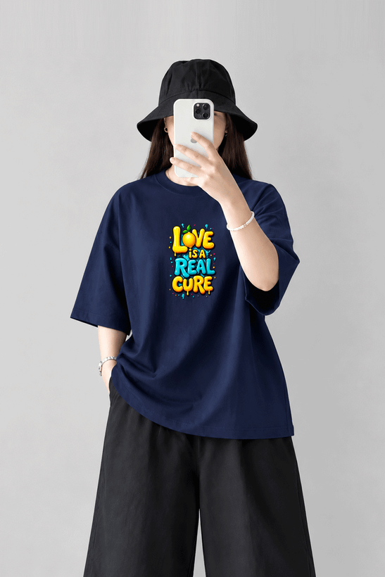 تیشرت باکسی کد441 طرح love محصول سونیا 12 رنگ