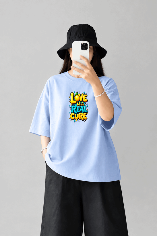 تیشرت باکسی کد441 طرح love محصول سونیا 12 رنگ